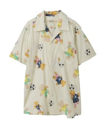 サッカーくまプリントシャツブラウス