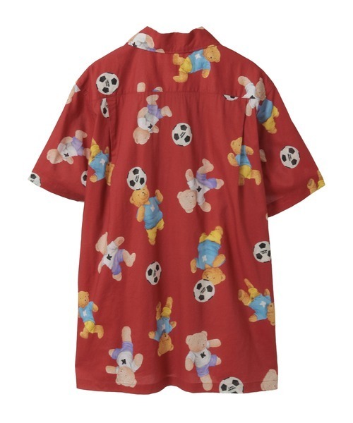 KARL HELMUT(カールヘルム)の「サッカーくまプリントシャツブラウス(シャツ/ブラウス・メンズ・キナリ/ネイビー/レッド・LARGE/MEDIUM)」の5枚目の写真