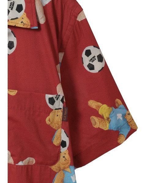 KARL HELMUT(カールヘルム)の「サッカーくまプリントシャツブラウス(シャツ/ブラウス・メンズ・キナリ/ネイビー/レッド・LARGE/MEDIUM)」の7枚目の写真
