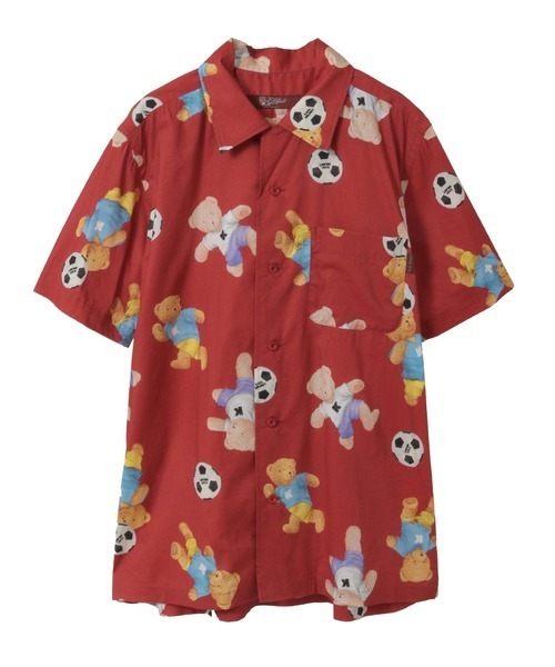 KARL HELMUT(カールヘルム)の「サッカーくまプリントシャツブラウス(シャツ/ブラウス・メンズ・キナリ/ネイビー/レッド・LARGE/MEDIUM)」の10枚目の写真