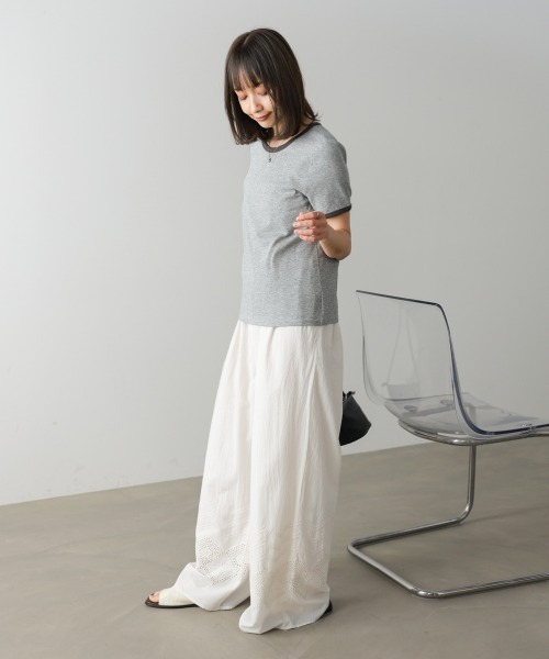 Bab（バブ）の「配色リンガーＴシャツ（Tシャツ/カットソー・レディース・イエロー/杢グレー/チャコールグレー・M）」の22枚目の写真