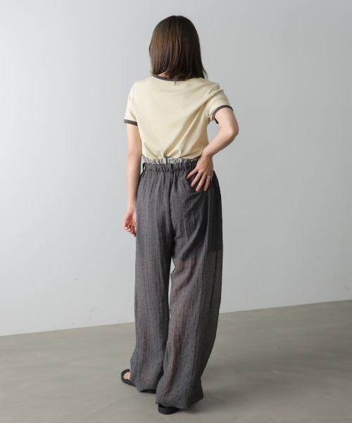 Bab（バブ）の「配色リンガーＴシャツ（Tシャツ/カットソー・レディース・イエロー/杢グレー/チャコールグレー・M）」の8枚目の写真