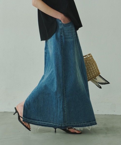 セール】Stretch Denim Maxi Skirt / ストレッチデニムマキシスカート