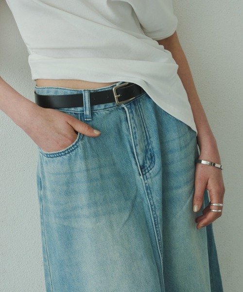 Plumel（プルメル）の「Stretch Denim Maxi Skirt / ストレッチデニムマキシスカート（デニムスカート・レディース・ライトブルー/ブルー・MEDIUM/LARGE）」の6枚目の写真