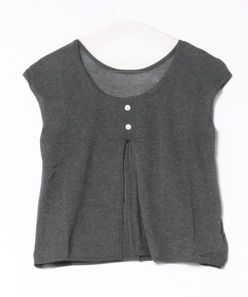 LAULEN（ローレン）の「sheer layered knit pullover /シアーレイヤード風ニットプルオーバー（ニット/セーター・レディース・グレー/チャコールグレー/レッド/アイボリー/ピンク・FREE）」の3枚目の写真