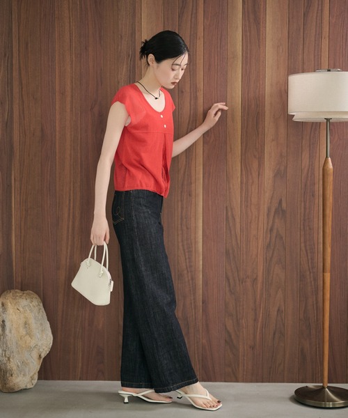 LAULEN（ローレン）の「sheer layered knit pullover /シアーレイヤード風ニットプルオーバー（ニット/セーター・レディース・グレー/チャコールグレー/レッド/アイボリー/ピンク・FREE）」の10枚目の写真