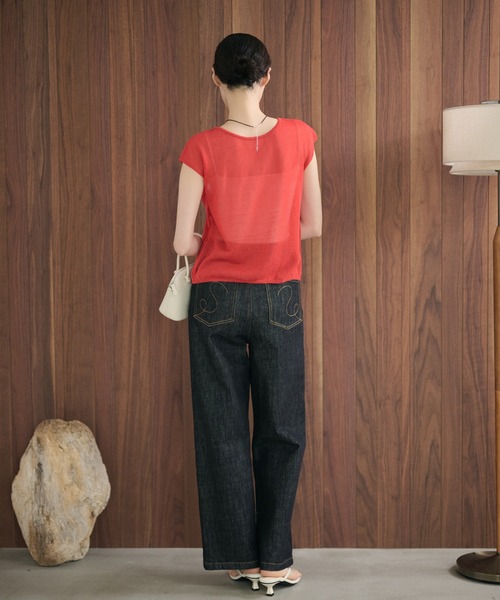 LAULEN（ローレン）の「sheer layered knit pullover /シアーレイヤード風ニットプルオーバー（ニット/セーター・レディース・グレー/チャコールグレー/レッド/アイボリー/ピンク・FREE）」の16枚目の写真