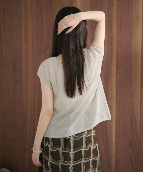 LAULEN（ローレン）の「sheer layered knit pullover /シアーレイヤード風ニットプルオーバー（ニット/セーター・レディース・グレー/チャコールグレー/レッド/アイボリー/ピンク・FREE）」の22枚目の写真