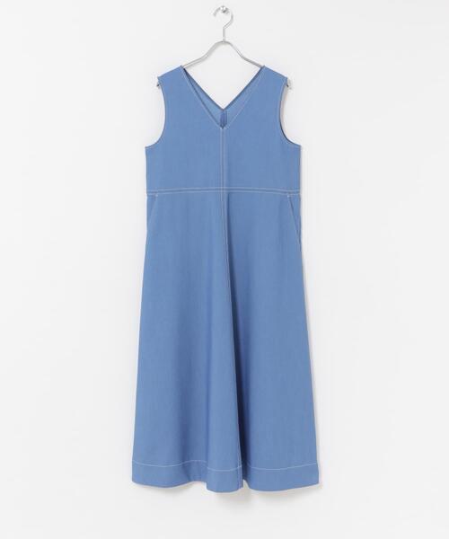 ITEMS URBANRESEARCH（アイテムズ アーバンリサーチ）の「『洗濯可』レーヨンデニムテントワンピース（ワンピース・レディース・ブルー/ブルー系その他・FREE）」の7枚目の写真