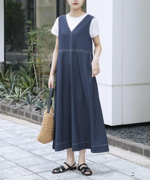 ITEMS URBANRESEARCH（アイテムズ アーバンリサーチ）の「『洗濯可』レーヨンデニムテントワンピース（ワンピース・レディース・ブルー/ブルー系その他・FREE）」の14枚目の写真