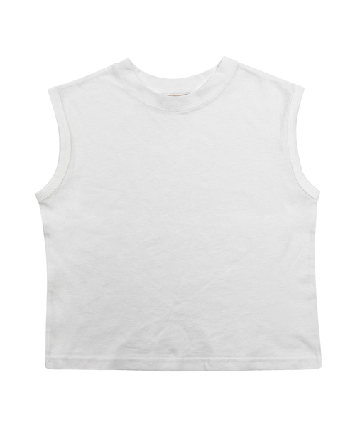 BEACHESAND CREAM KIDS(ビーチスアンドクリームキッズ)の「シンプル袖なしTシャツ-ホワイト(Tシャツ/カットソー・レディース・ホワイト・SMALL/MEDIUM/LARGE)」の1枚目の写真