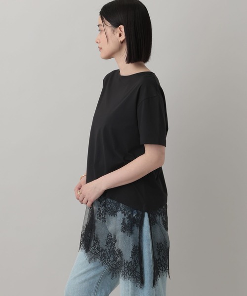 A part by(アパートバイ)の「イレヘムレースTEE(Tシャツ/カットソー・レディース・ブラック/チャコールグレー/オフホワイト・FREE)」の13枚目の写真