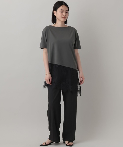 A part by(アパートバイ)の「イレヘムレースTEE(Tシャツ/カットソー・レディース・ブラック/チャコールグレー/オフホワイト・FREE)」の17枚目の写真