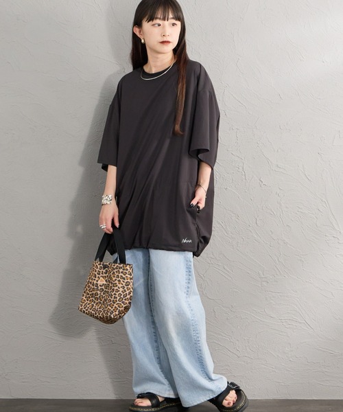 NANGA（ナンガ）の「[NANGA/ナンガ] PLC EXCURSION ドローコード ショートスリーブTシャツ（Tシャツ/カットソー・レディース・ブラック/ライトグレー・M/L）」の9枚目の写真