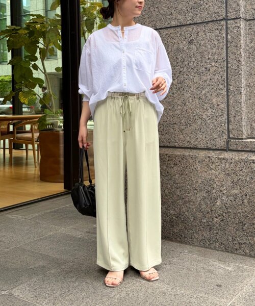 Jena espace merveilleux(ジェナ エスパスメルヴェイユ)の「シアーバックラインブラウス(シャツ/ブラウス・レディース・オレンジ/オフホワイト/チャコールグレー・FREE)」の8枚目の写真