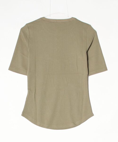 LAUREN RALPH LAUREN（ローレン ラルフ ローレン）の「レースアップ リブ エルボースリーブ Tシャツ（Tシャツ/カットソー・レディース・グリーン系2・L/M/S/XS）」の2枚目の写真