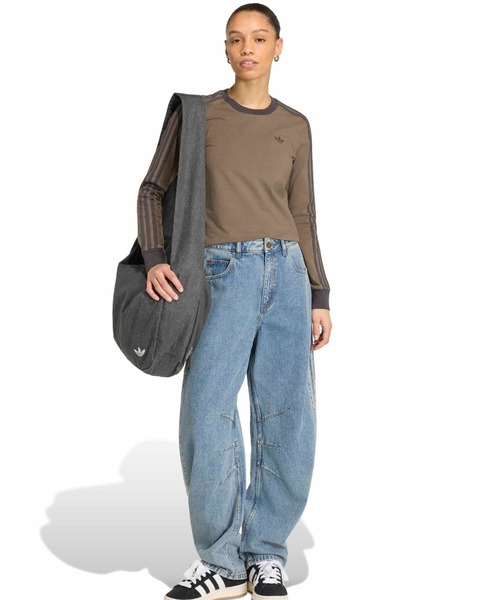 adidas(アディダス)の「adidas HIGH RISE BARREL LEG DENIM PANT / アディダス ハイライズ バレル レッグ デニム パンツ(デニムパンツ・レディース・ライトインディゴブルー・25inch/24inch/26inch)」の9枚目の写真