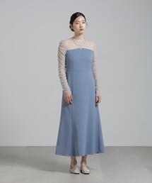 チュールスリーブワンピース
