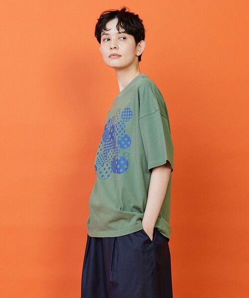 FRAPBOIS(フラボア)の「フォームドットTシャツ(Tシャツ/カットソー・レディース・ホワイト/グリーン・1/2)」の4枚目の写真