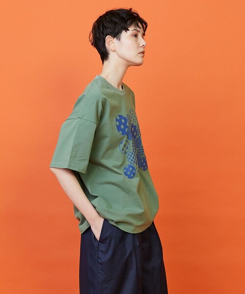 FRAPBOIS(フラボア)の「フォームドットTシャツ(Tシャツ/カットソー・レディース・ホワイト/グリーン・1/2)」の5枚目の写真