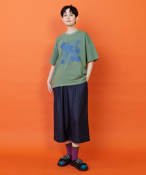 FRAPBOIS(フラボア)の「フォームドットTシャツ(Tシャツ/カットソー・レディース・ホワイト/グリーン・1/2)」の6枚目の写真