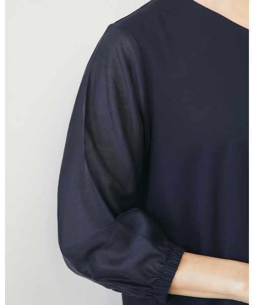 DoCLASSE( ドゥクラッセ)の「シフォンスリーブ・カットソーブラウス(Tシャツ/カットソー・レディース・サックスブルー/ダークネイビー・L/M/S/LL)」の8枚目の写真