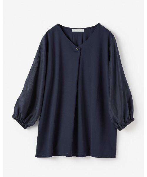 DoCLASSE( ドゥクラッセ)の「シフォンスリーブ・カットソーブラウス(Tシャツ/カットソー・レディース・サックスブルー/ダークネイビー・L/M/S/LL)」の13枚目の写真