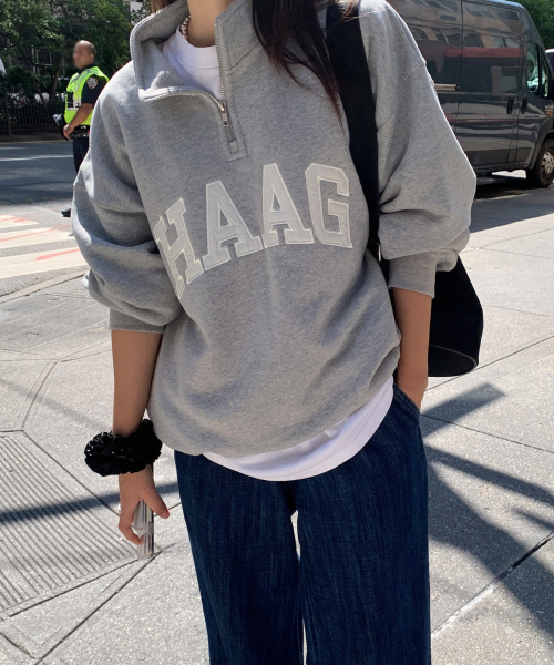 haag(ヘイグ)の「a haag half zip-up (grey)(スウェット・レディース・その他・FREE)」の1枚目の写真