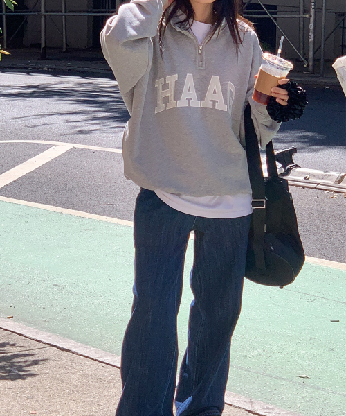 haag(ヘイグ)の「a haag half zip-up (grey)(スウェット・レディース・その他・FREE)」の2枚目の写真