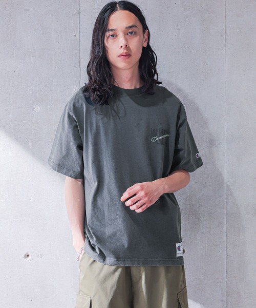 Champion(チャンピオン)の「【Champion】ピグメントロゴ刺繍Tシャツ(Tシャツ/カットソー・メンズ・ブラック/ネイビー・M/L/XL)」の22枚目の写真
