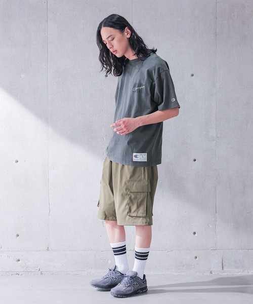 Champion(チャンピオン)の「【Champion】ピグメントロゴ刺繍Tシャツ(Tシャツ/カットソー・メンズ・ブラック/ネイビー・M/L/XL)」の21枚目の写真