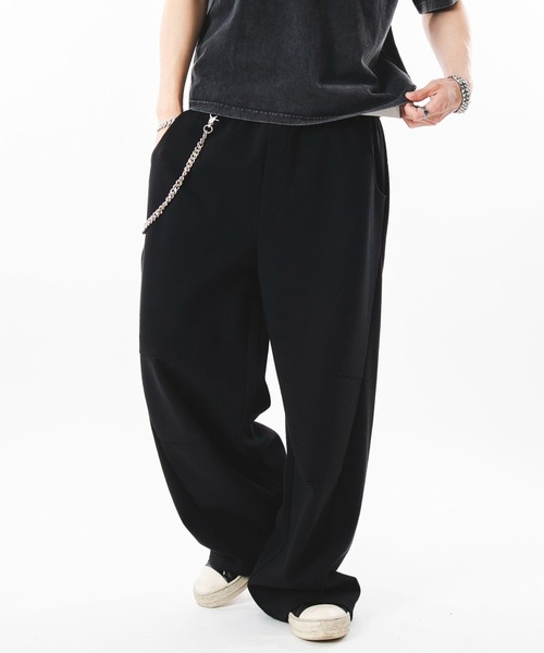 SHORT ROUND(ショートラウンド)の「SHORT ROUND/【26年春夏新作】ライトスウェットカバーフィットパンツ(スウェットパンツ・メンズ・グレー/その他1/ブラック・LARGE/MEDIUM)」の2枚目の写真