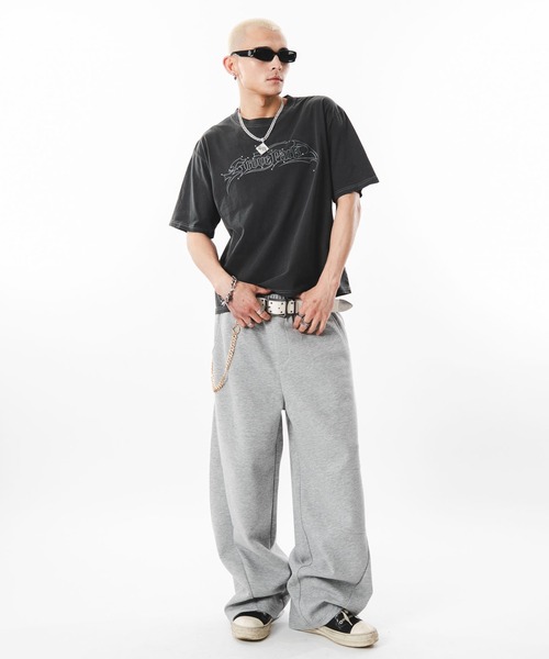 SHORT ROUND(ショートラウンド)の「SHORT ROUND/【26年春夏新作】ライトスウェットカバーフィットパンツ(スウェットパンツ・メンズ・グレー/その他1/ブラック・LARGE/MEDIUM)」の12枚目の写真