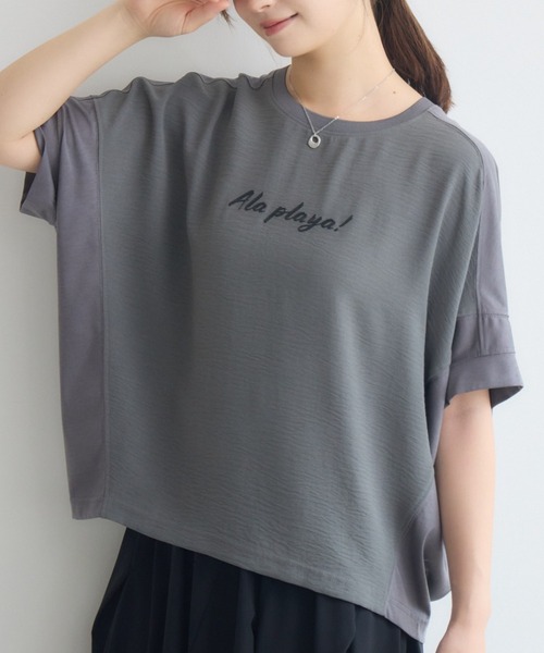 KATHARINE ROSS（キャサリンロス）の「3D箔ロゴTシャツ（Tシャツ/カットソー・レディース・チャコールグレー/オフホワイト・FREE）」の2枚目の写真