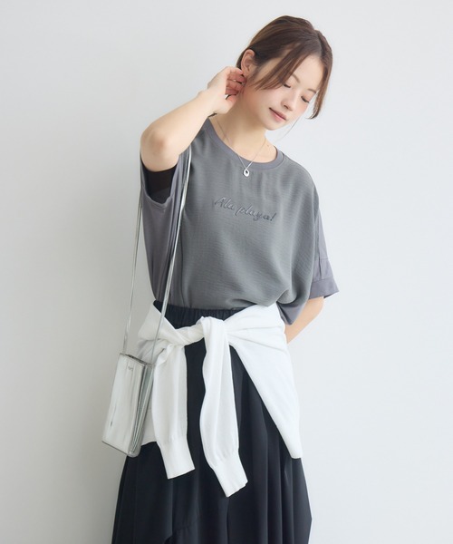KATHARINE ROSS（キャサリンロス）の「3D箔ロゴTシャツ（Tシャツ/カットソー・レディース・チャコールグレー/オフホワイト・FREE）」の19枚目の写真