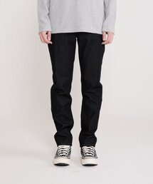 ADHOC（アドホック）の「男性 ブラック テーパード デニムパンツ (BLACK)（その他アウター）」