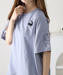 裾ドロスト刺繍プルオーバー 半袖