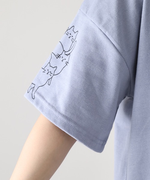 FUNALIVE(ファンアライブ)の「裾ドロスト刺繍プルオーバー 半袖(Tシャツ/カットソー・レディース・ライトブルー/オフホワイト・M/L)」の21枚目の写真