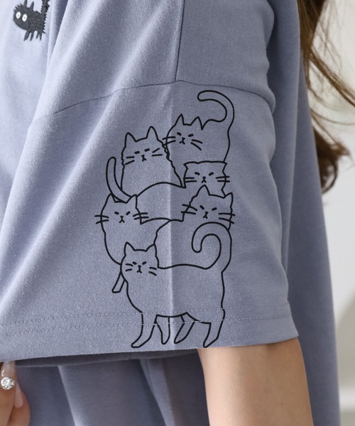 FUNALIVE(ファンアライブ)の「裾ドロスト刺繍プルオーバー 半袖(Tシャツ/カットソー・レディース・ライトブルー/オフホワイト・M/L)」の22枚目の写真