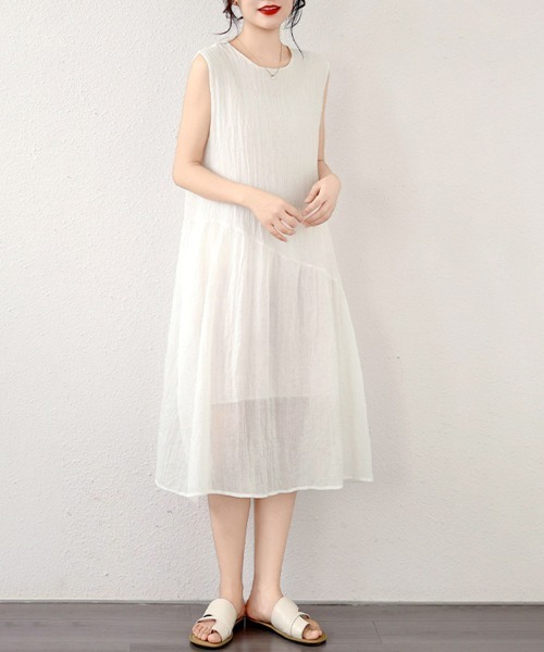 ONEP STAR(ワンピスター)の「ノースリーブフレアワンピース(ワンピース・レディース・ホワイト/ピンク/イエロー・LARGE/X-LARGE/XX-LARGE)」の22枚目の写真