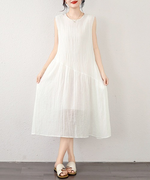 ONEP STAR(ワンピスター)の「ノースリーブフレアワンピース(ワンピース・レディース・ホワイト/ピンク/イエロー・LARGE/X-LARGE/XX-LARGE)」の20枚目の写真