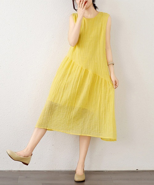 ONEP STAR(ワンピスター)の「ノースリーブフレアワンピース(ワンピース・レディース・ホワイト/ピンク/イエロー・LARGE/X-LARGE/XX-LARGE)」の17枚目の写真