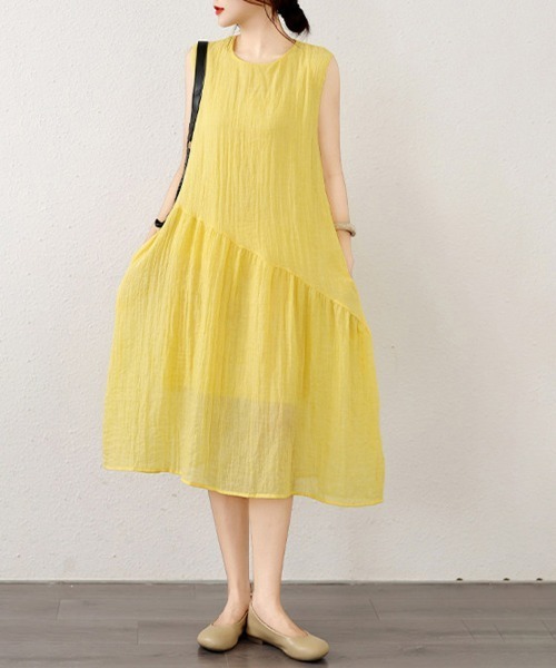 ONEP STAR(ワンピスター)の「ノースリーブフレアワンピース(ワンピース・レディース・ホワイト/ピンク/イエロー・LARGE/X-LARGE/XX-LARGE)」の16枚目の写真