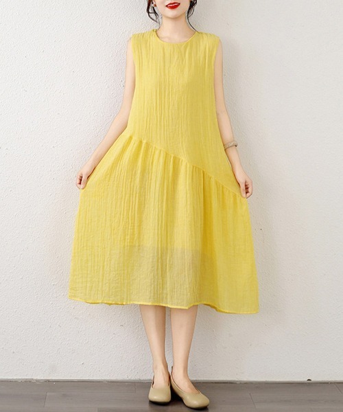 ONEP STAR(ワンピスター)の「ノースリーブフレアワンピース(ワンピース・レディース・ホワイト/ピンク/イエロー・LARGE/X-LARGE/XX-LARGE)」の15枚目の写真