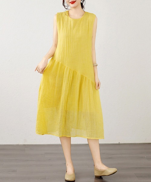 ONEP STAR(ワンピスター)の「ノースリーブフレアワンピース(ワンピース・レディース・ホワイト/ピンク/イエロー・LARGE/X-LARGE/XX-LARGE)」の14枚目の写真