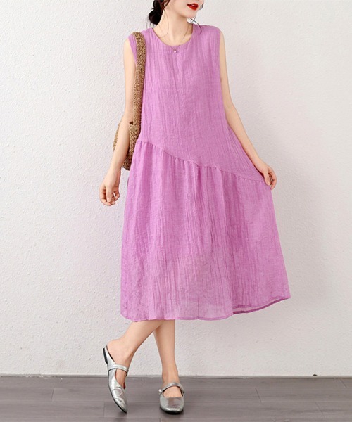 ONEP STAR(ワンピスター)の「ノースリーブフレアワンピース(ワンピース・レディース・ホワイト/ピンク/イエロー・LARGE/X-LARGE/XX-LARGE)」の12枚目の写真