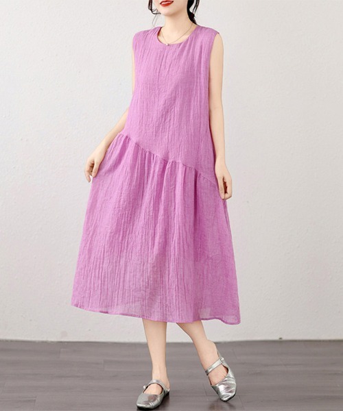 ONEP STAR(ワンピスター)の「ノースリーブフレアワンピース(ワンピース・レディース・ホワイト/ピンク/イエロー・LARGE/X-LARGE/XX-LARGE)」の10枚目の写真