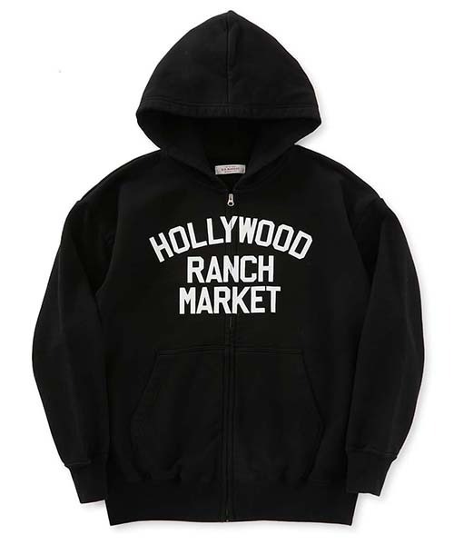 HOLLYWOOD RANCH MARKET(ハリウッドランチマーケット)の「HRMスプリットロゴ ジップパーカ(パーカー・メンズ・ブルー/チャコールグレー/ブラック/レッド・M/L/XL/S)」の1枚目の写真