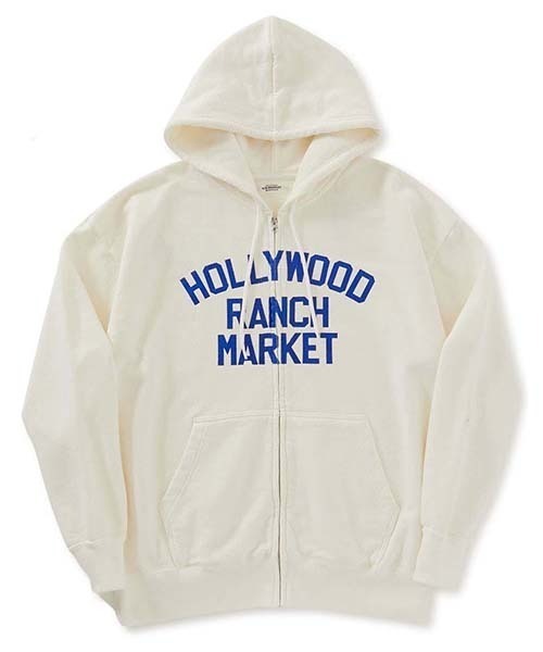 HOLLYWOOD RANCH MARKET(ハリウッドランチマーケット)の「HRMスプリットロゴ ジップパーカ(パーカー・メンズ・ブルー/チャコールグレー/ブラック/レッド・M/L/XL/S)」の3枚目の写真