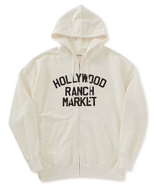 HOLLYWOOD RANCH MARKET(ハリウッドランチマーケット)の「HRMスプリットロゴ ジップパーカ(パーカー・メンズ・ブルー/チャコールグレー/ブラック/レッド・M/L/XL/S)」の2枚目の写真